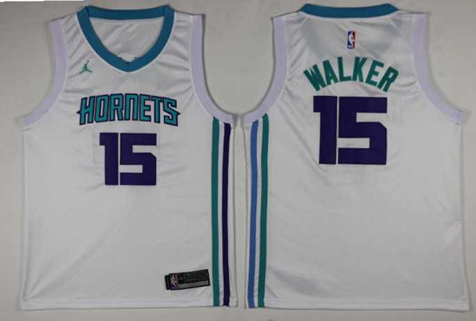 New Orleans Hornets #15 Kemba Walker White Nike Swingman Stitched NBA Jersey